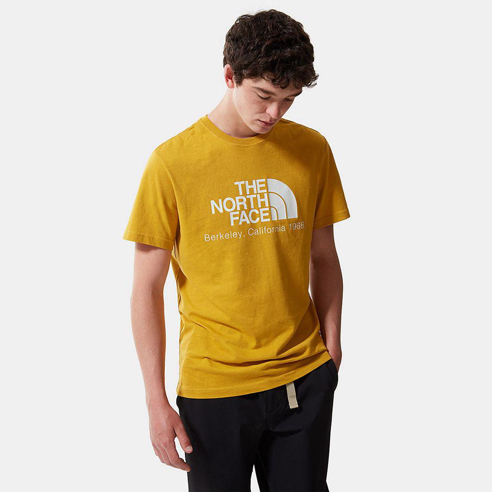 The North Face Berkeley California Ανδρικα T Shirt - Κίτρινα (BXTO13965)